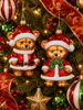 Raz 4.75" Set of 2 Beary Christmas Teddy Bear Glass Ornaments 4652907-2
