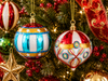 Raz 4" Set of 2 Spectacular Vintage Glass Christmas Ornament 4652934-2
