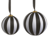 Raz 4.5" or 5" Black and White Striped Yarn Ball Christmas Ornament