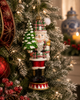 Raz Eric Cortina 7" Plaid Nutcracker Glass Christmas Ornament 4653175-2