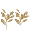 Raz 25" Set of 2 Platinum Magnolia Leaf Christmas Tree Spray F4625347 -2
