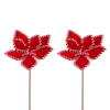 Raz 21" Set of 2 Gingerbread or Peppermint Poinsettias Christmas Tree Pick -2