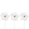 Raz 21" Set of 3 White Sheer Magnolia Stem Christmas Tree Accessory F4631112