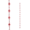 Raz Eric Cortina 6' Red and White Reflector Glass Christmas Garland G4653172