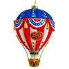 Kurt Adler Bellissimo Red, White & Blue Hot Air Balloon Glass Christmas Ornament BELL0063