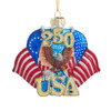 Kurt Adler 4.5" 250th Anniversary U.S. Flag Glass Christmas Ornament C7778