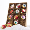 Raz Box of 12 3.25" Bright Vintage Glass Christmas Ornaments 4120894-5