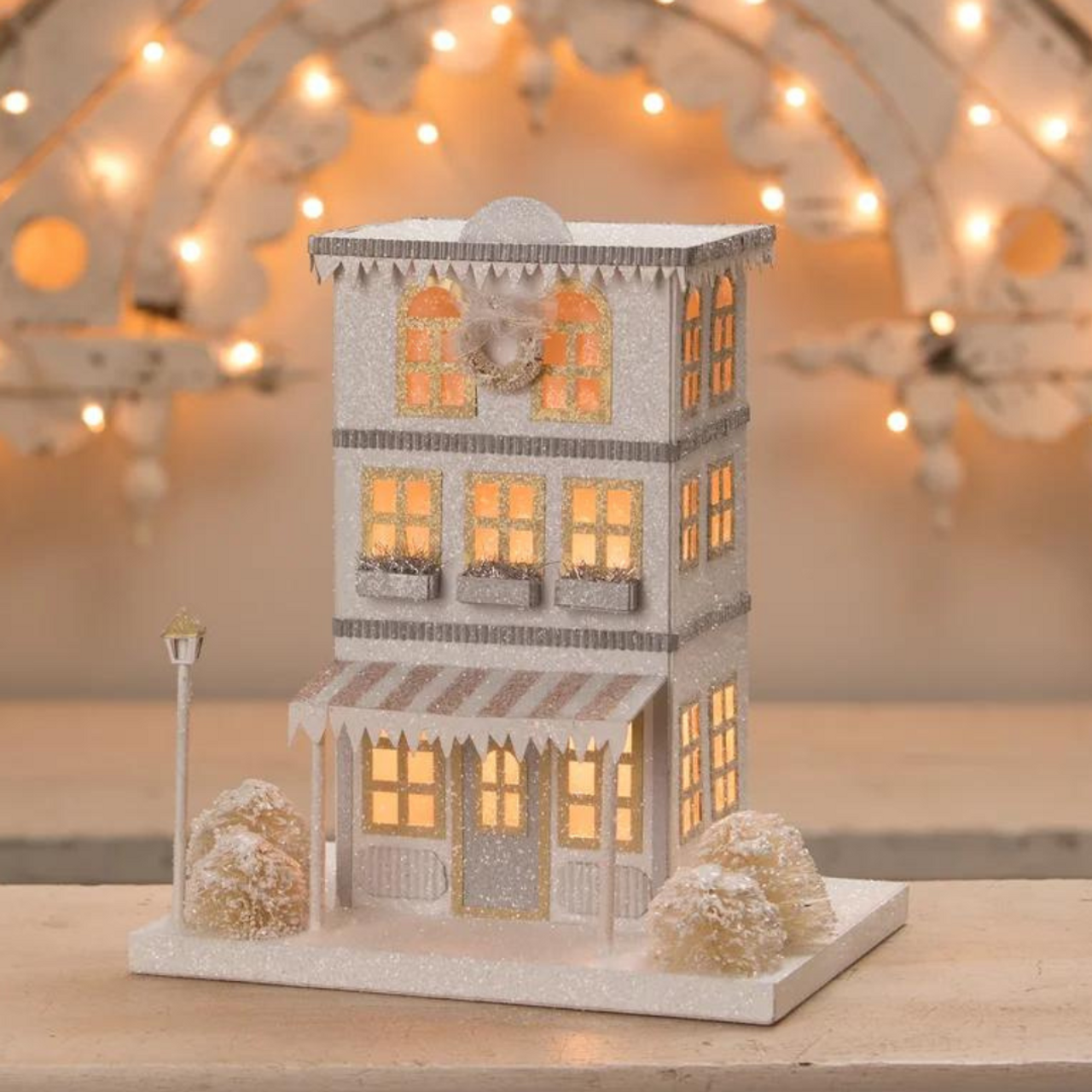 Bethany Lowe Metallic Gold, White, and Silver Glittered Christmas