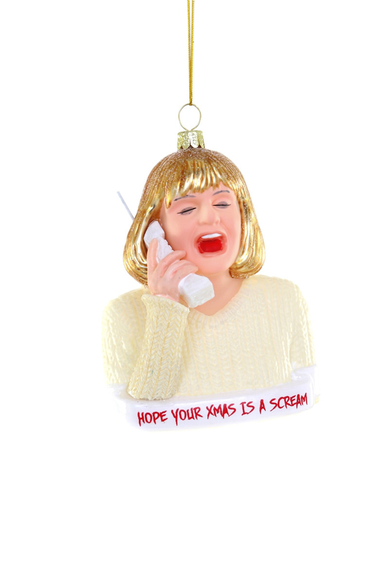 Cody Foster 5" Hope Your Christmas Is A Scream Glass Christmas Ornament