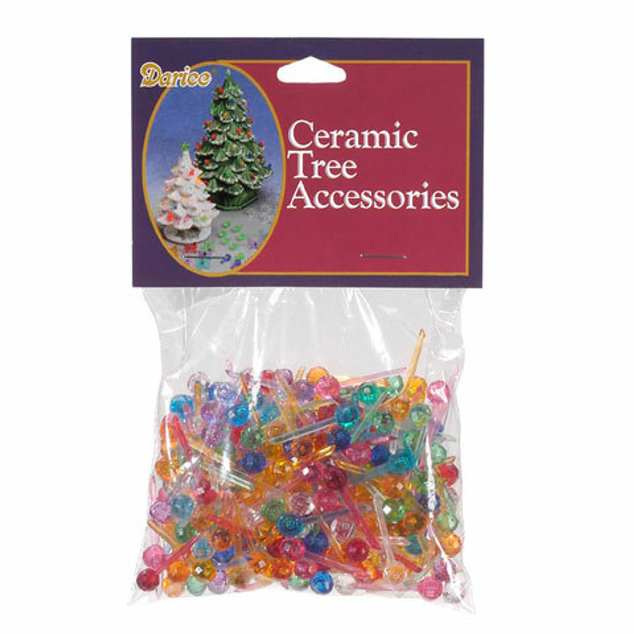 100 Pack 1" Multi Color Ceramic Tree Plastic Replacement Bird Bulbs