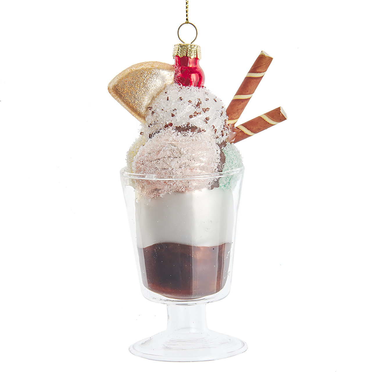 Home Décor Faux Strawberry Ice Cream Sundae with Whipped Cream Pastel Christmas Décor Gift for