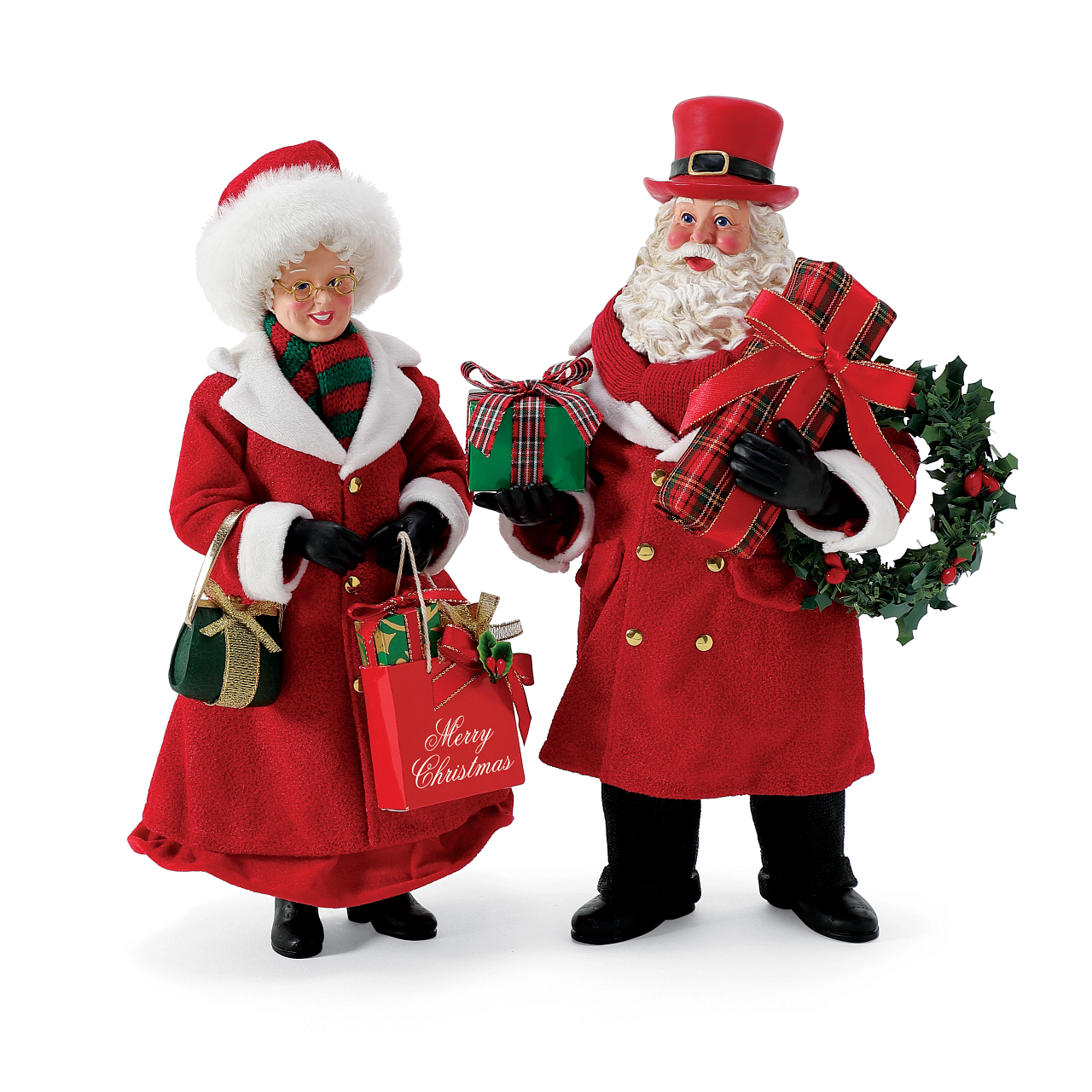 Possible Dreams Santa Claus Reindeer Ride Fabric Clothtique Holiday Xmas Dept 56