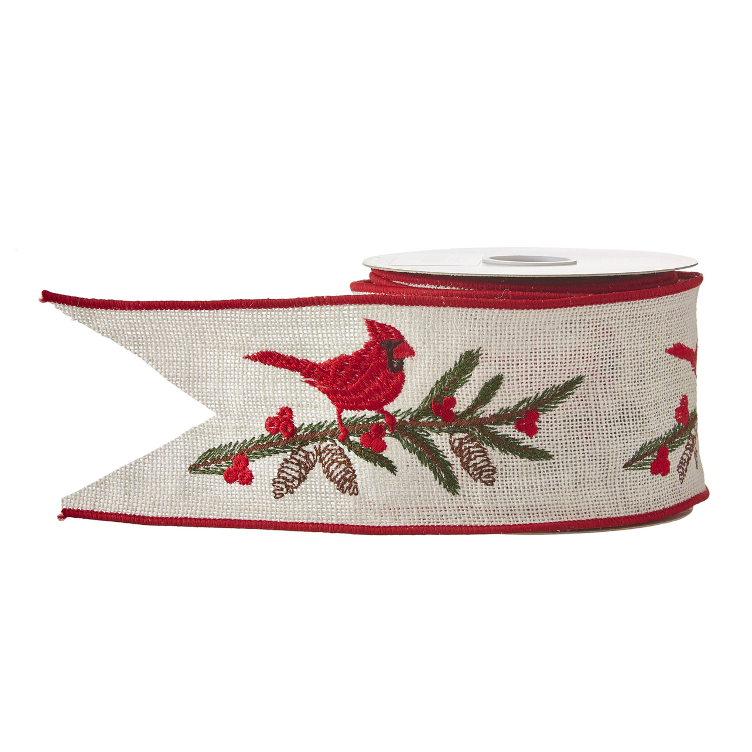 Raz 4 Cardinal Wired Christmas Ribbon, Raz Imports, Raz Christmas