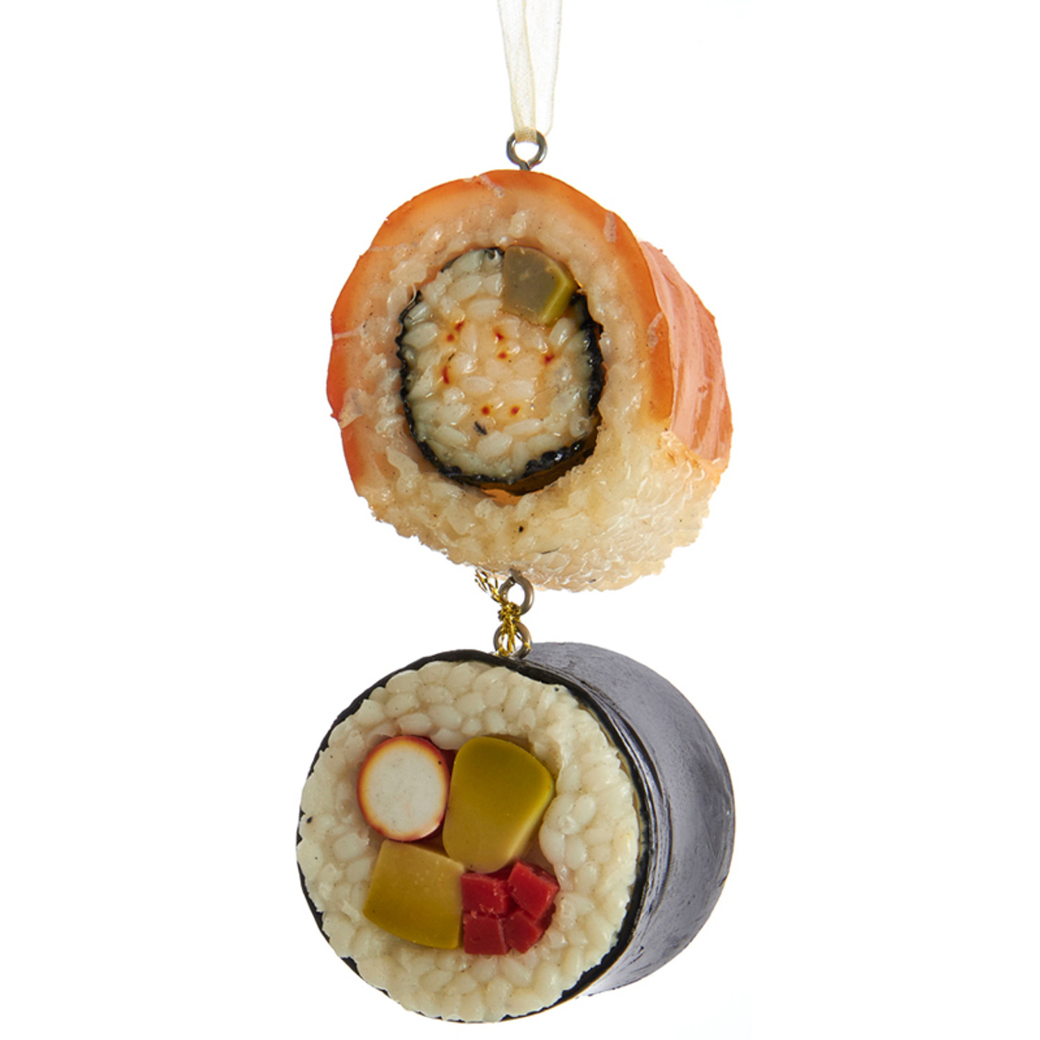Sushi Roll Glass Ornament Xmas Funny Japanese Food Holiday Gift