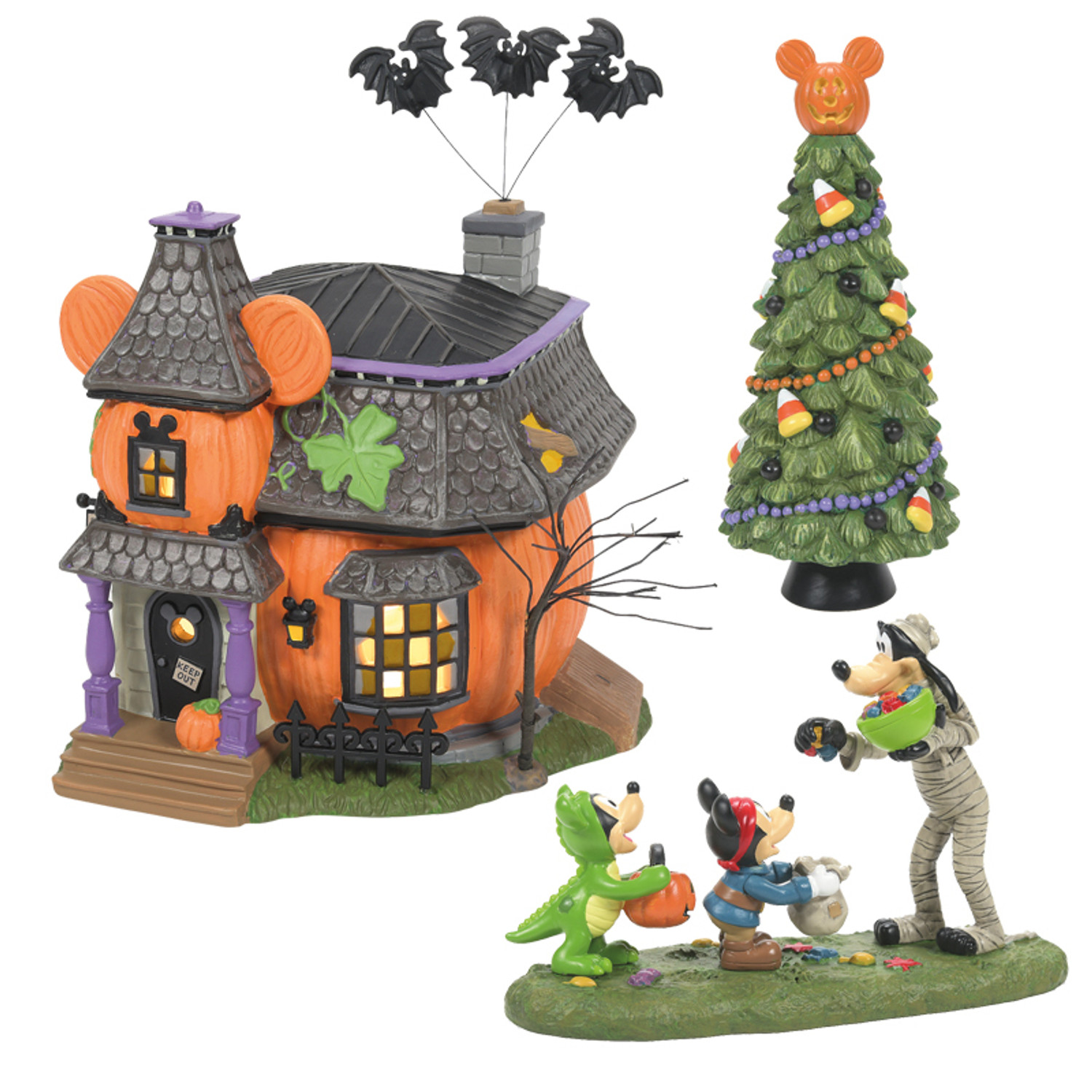 Department 56 Disney's Halloween Village New for 2022 Mickey's Pumpkintown  3 Pc Set