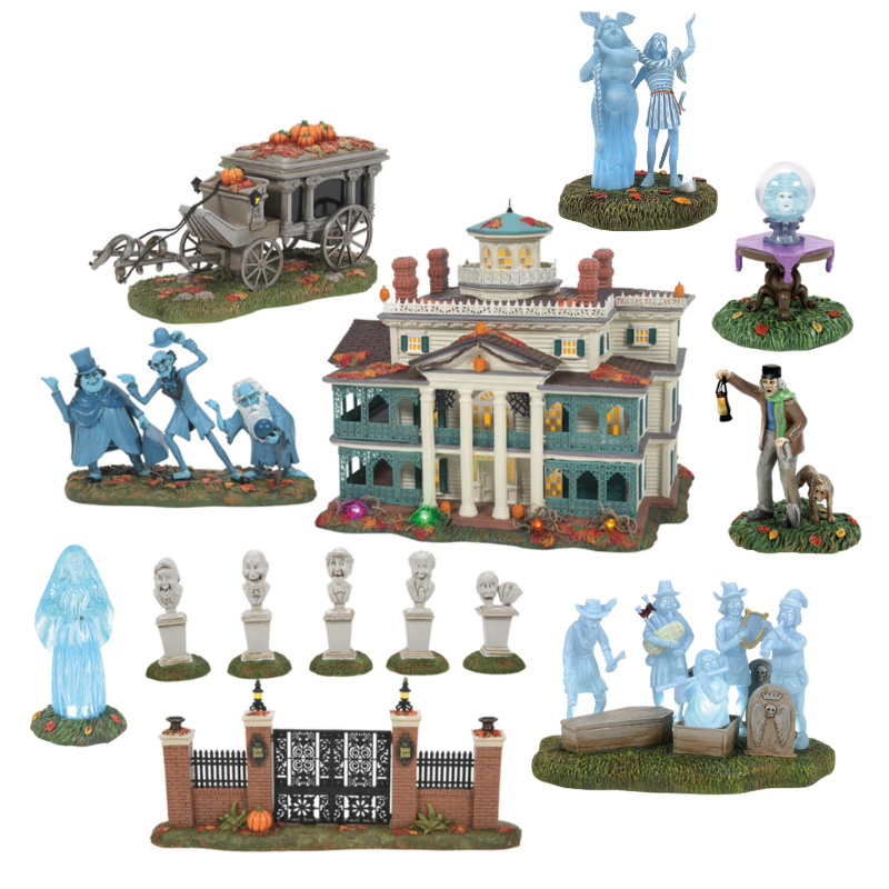 ○未開封！パーク限定 The Haunted Mansion 40周年トラベラー Department 56 Disneyland Haunted Mansion Village 2026 Full 8 pc