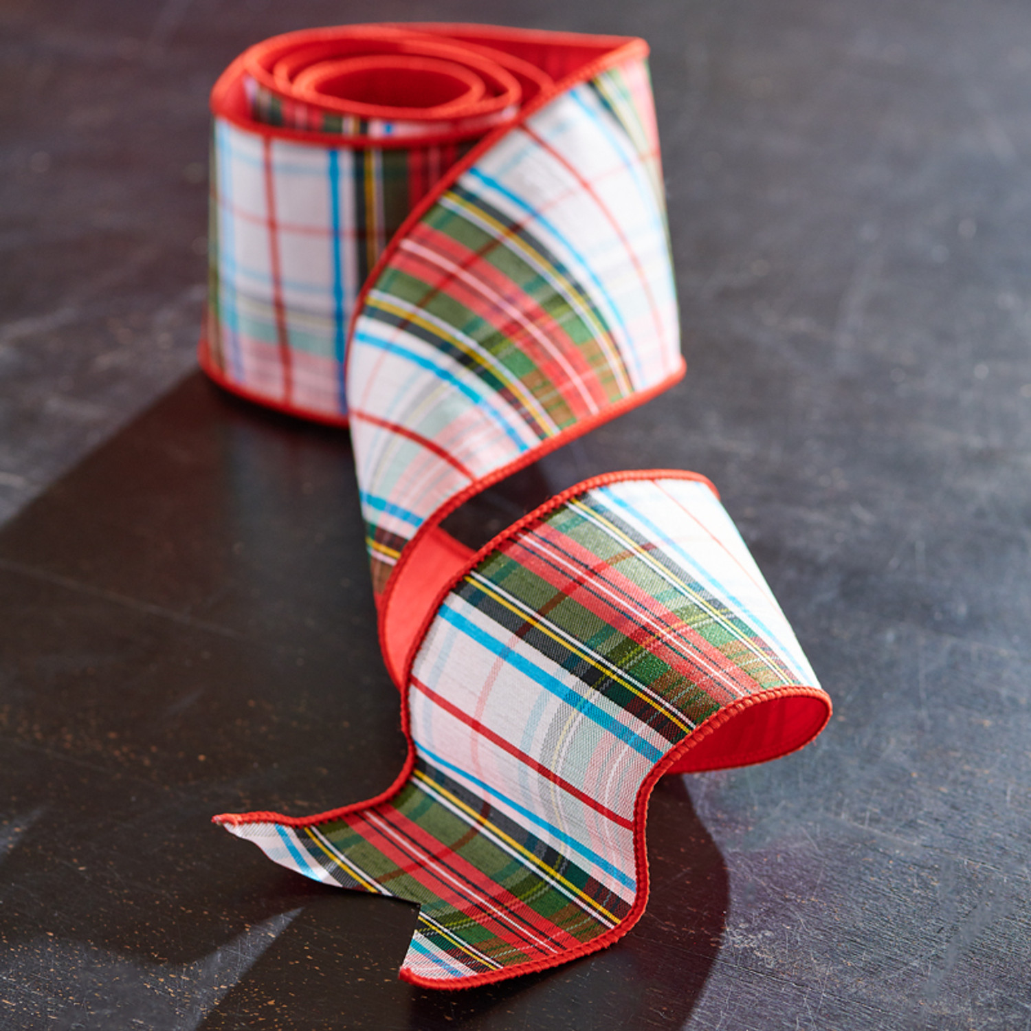 Raz 4 Plaid Wired Christmas Ribbon R4227731