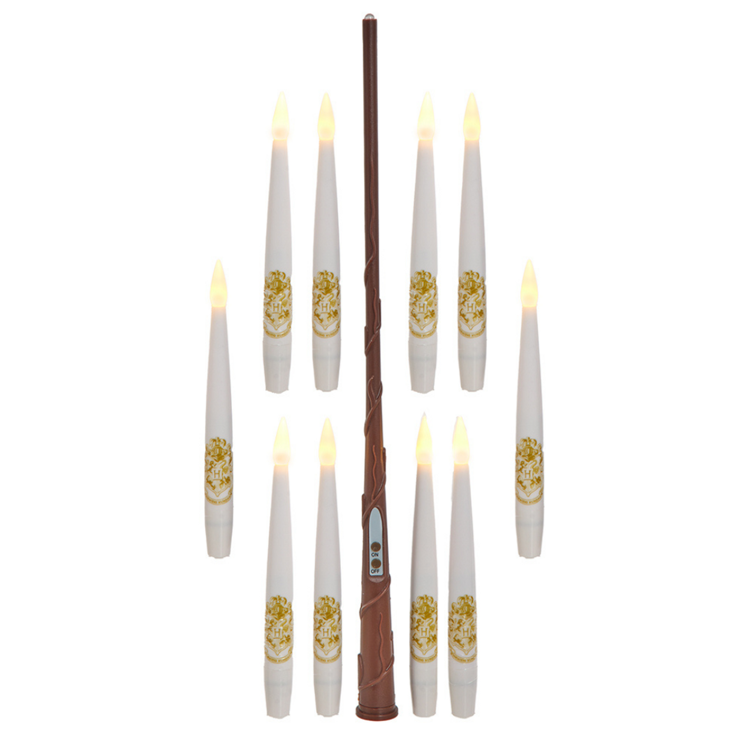 Harry Potter 10 Floating Candles with Wand Remote Light Set