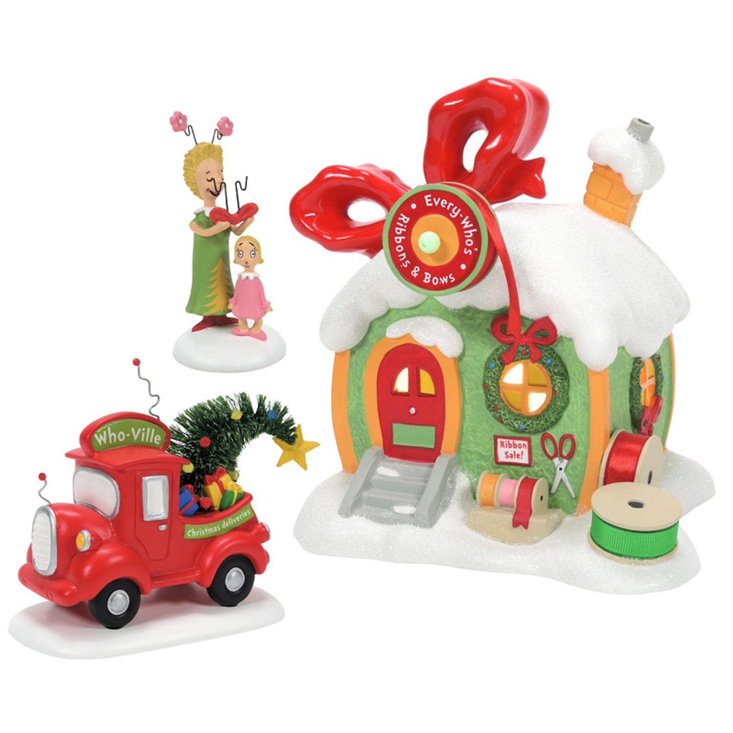Department 56 The Grinch Village New for 2023 3 pc Set, Department 56, Department 56 Village