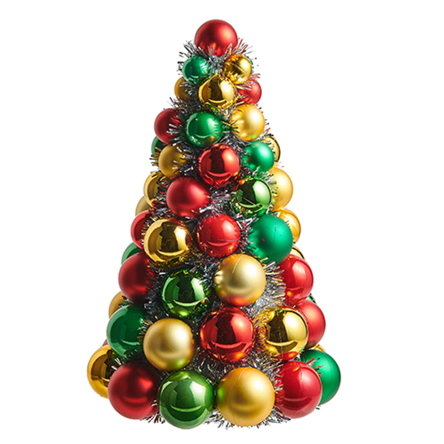 KurtAdler - Kurtadler - Gold Tinsel With Red & Green Ball Ornament Garland