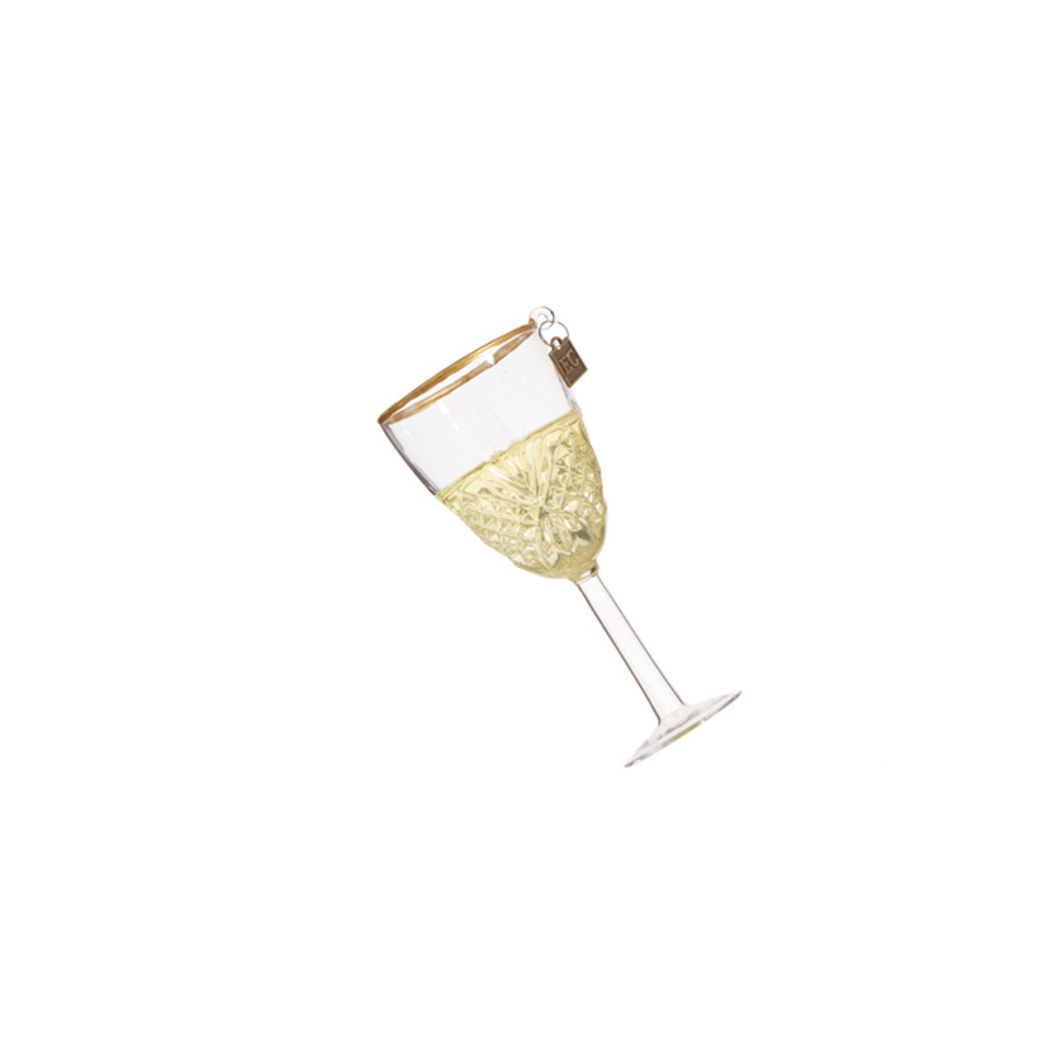Raz Eric Cortina 4.5 Elegant Coupe Champagne Glass Christmas Ornament  4353121