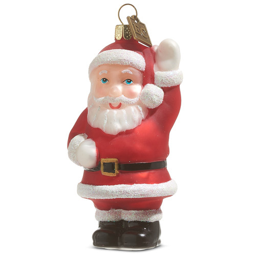 Raz Imports Eric Cortina Waving Santa Glass Ornament - Thumbnail 2