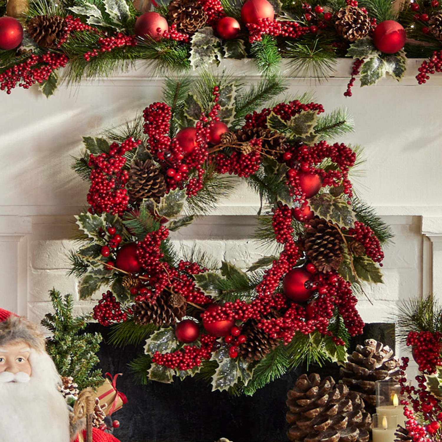 Red Berry Ornament Christmas Garland