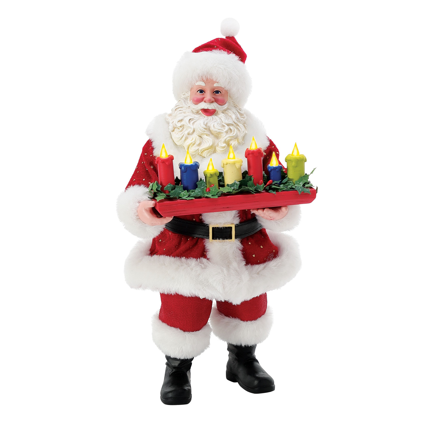 Department 56 Possible Dreams Kerstman Beeldje - Met Kat En Krabpaal, Handgeschilderd, 10.5 Inch (26.7 Cm), Meerkleurig