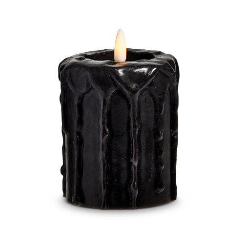 6-Pack Black LED Candles – 7.4 Inch Flameless Taper Candles, Battery Operated With Remote Control, Realistic Flicker For Halloween & Year-Round Decor