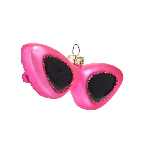 Raz Retro Pink Sunglasses Glass Christmas Ornament Raz