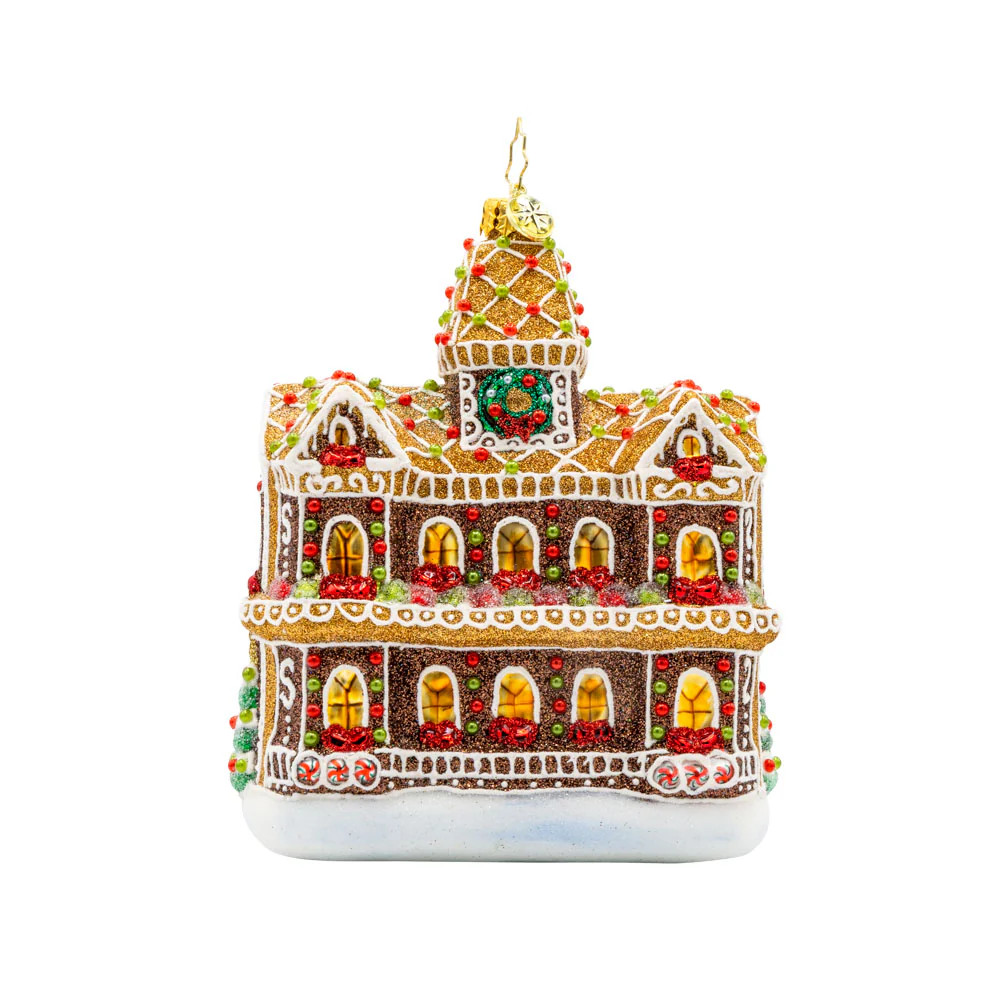 Christopher Radko Gingerbread Manor Glass Christmas Ornament - Thumbnail 2