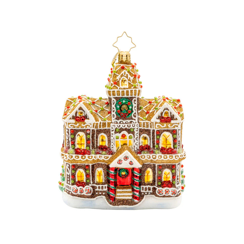 Christopher Radko Gingerbread Manor Glass Christmas Ornament - Thumbnail 4