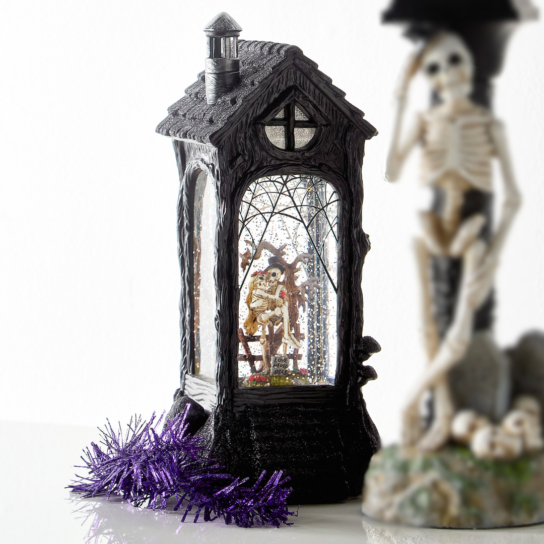 Raz Imports Skeleton Bride and Groom Water Globe - Thumbnail 2