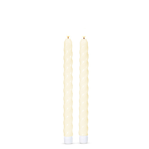 Raz Ivory Twist Battery Operated Realistic Flame Taper Candles - Thumbnail 2
