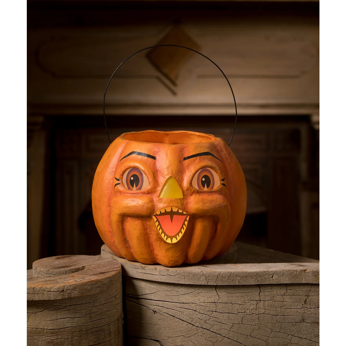 Spunky Pumpkin Bucket Paper Mache - Thumbnail 3