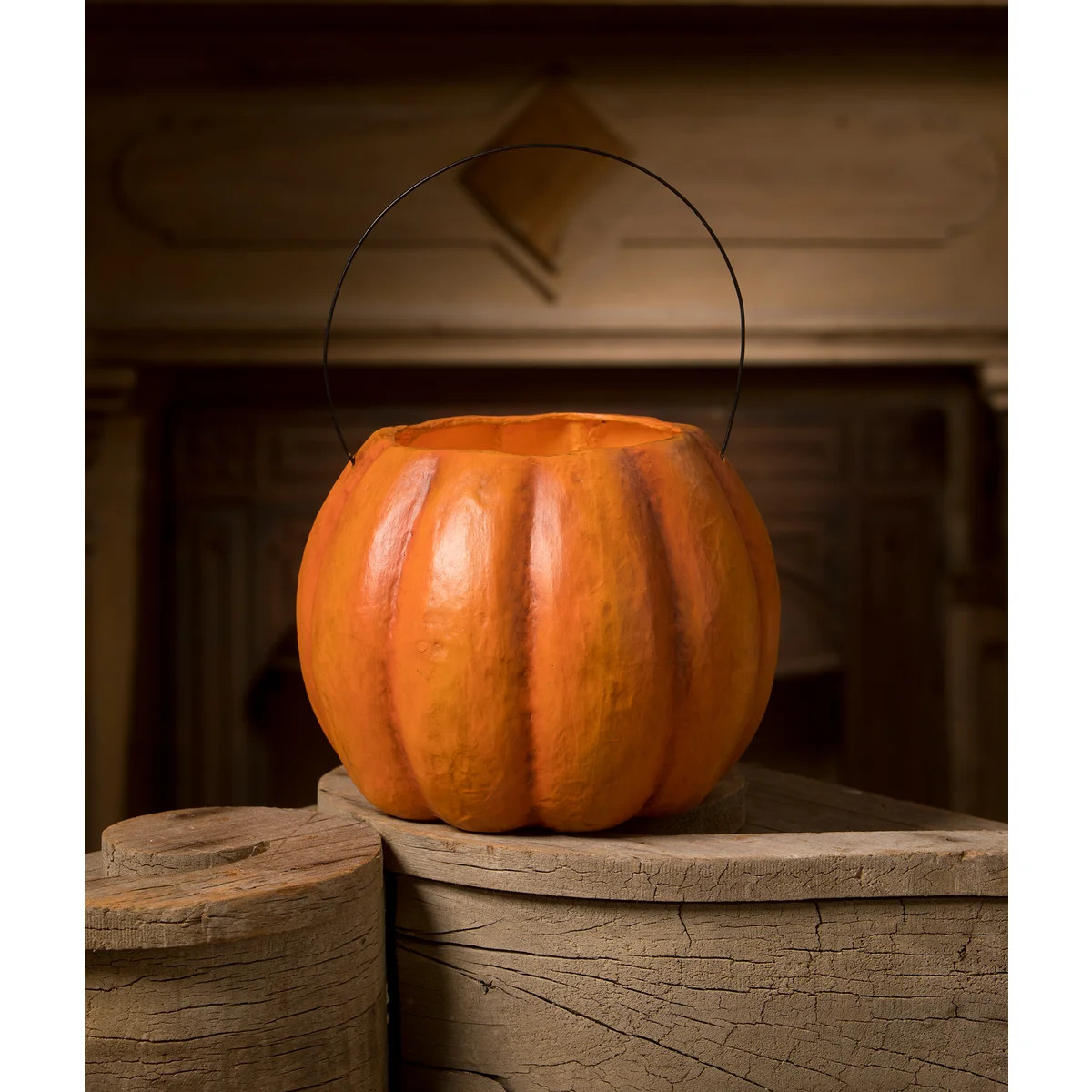 Spunky Pumpkin Bucket Paper Mache - Thumbnail 5