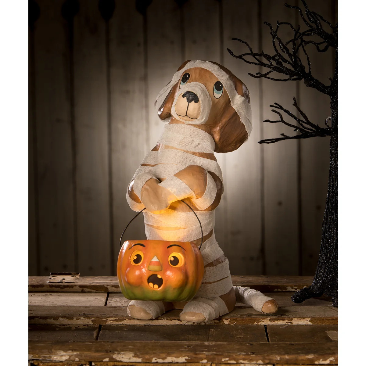 Bethany Lowe Mummy Puppy Paper Mache Decoration - Thumbnail 2