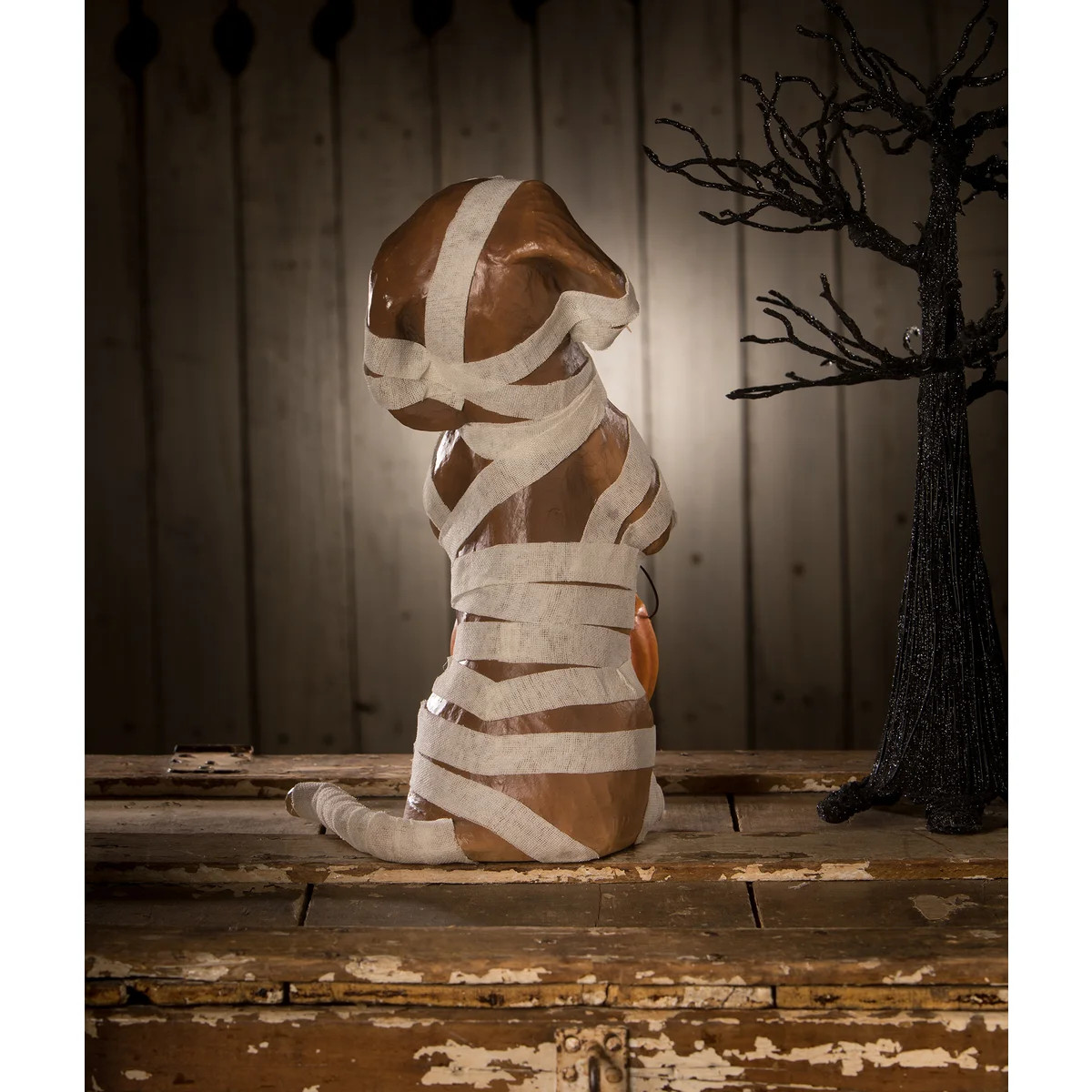 Bethany Lowe Mummy Puppy Paper Mache Decoration - Thumbnail 3