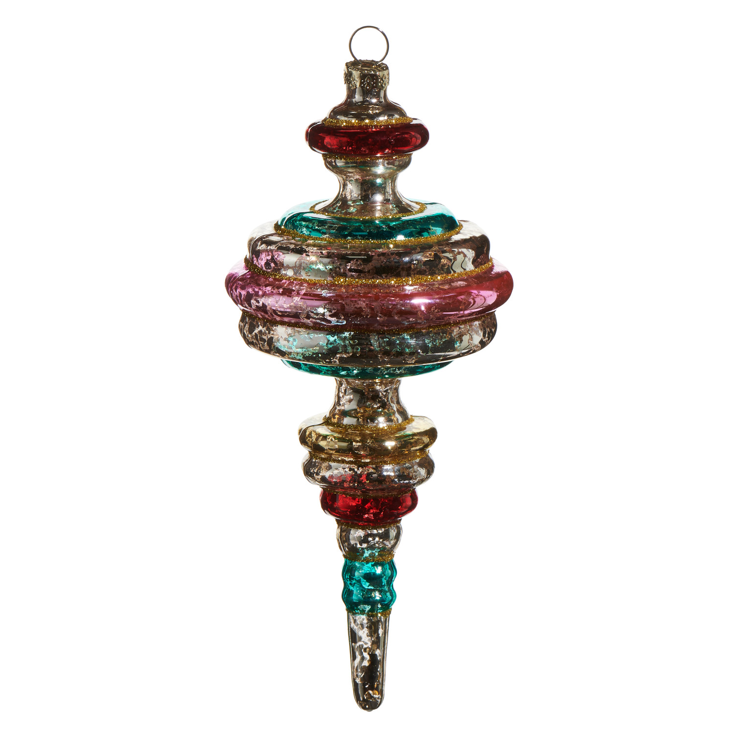 Raz Imports Vintage Finial Glass Christmas Ornament