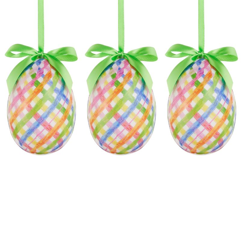 Raz Imports Glass Easter Egg Ornaments