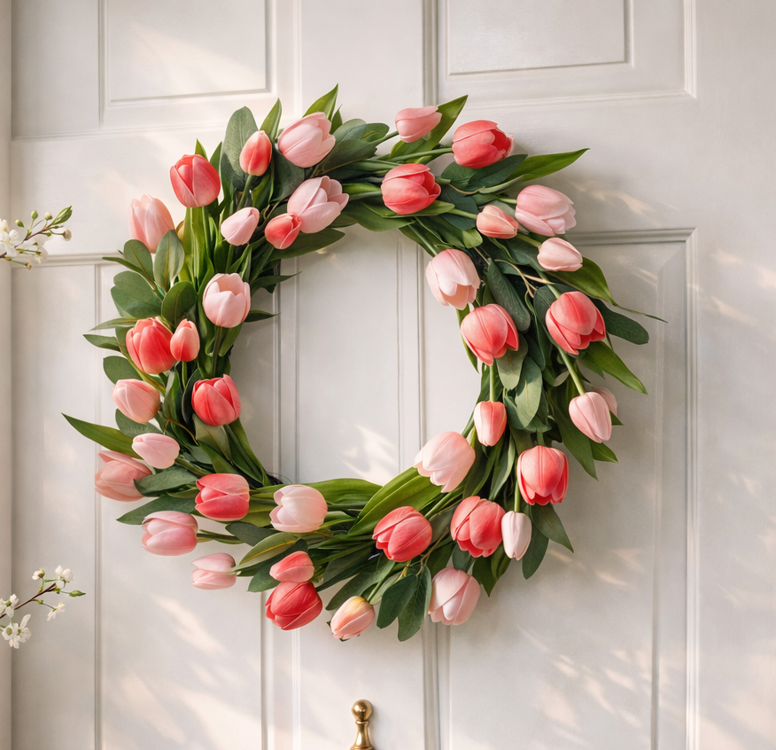 Raz Imports Tulip Spring Wreath - Thumbnail 2
