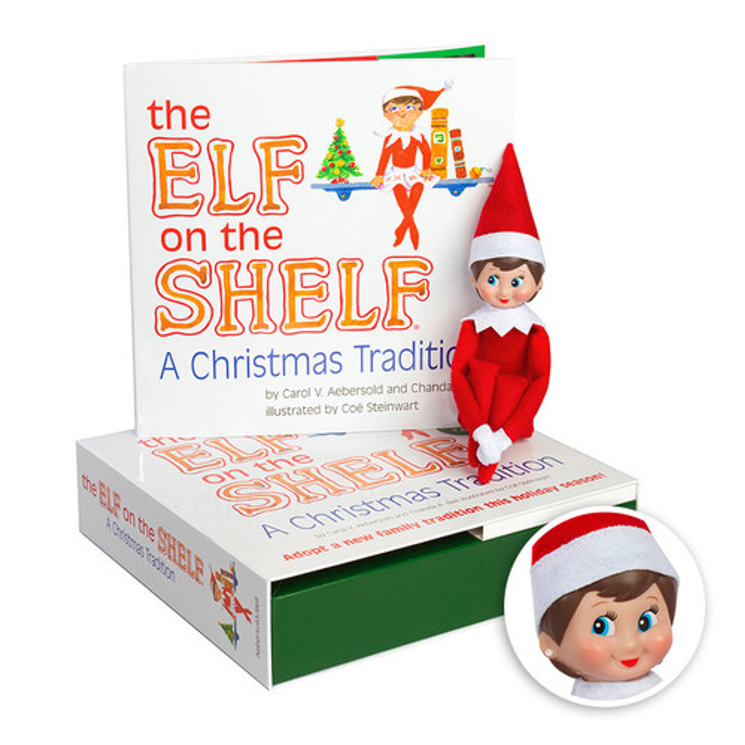 The Elf on the Shelf A Christmas Tradition Box Set includes girl scout elf  w/ light skin tone