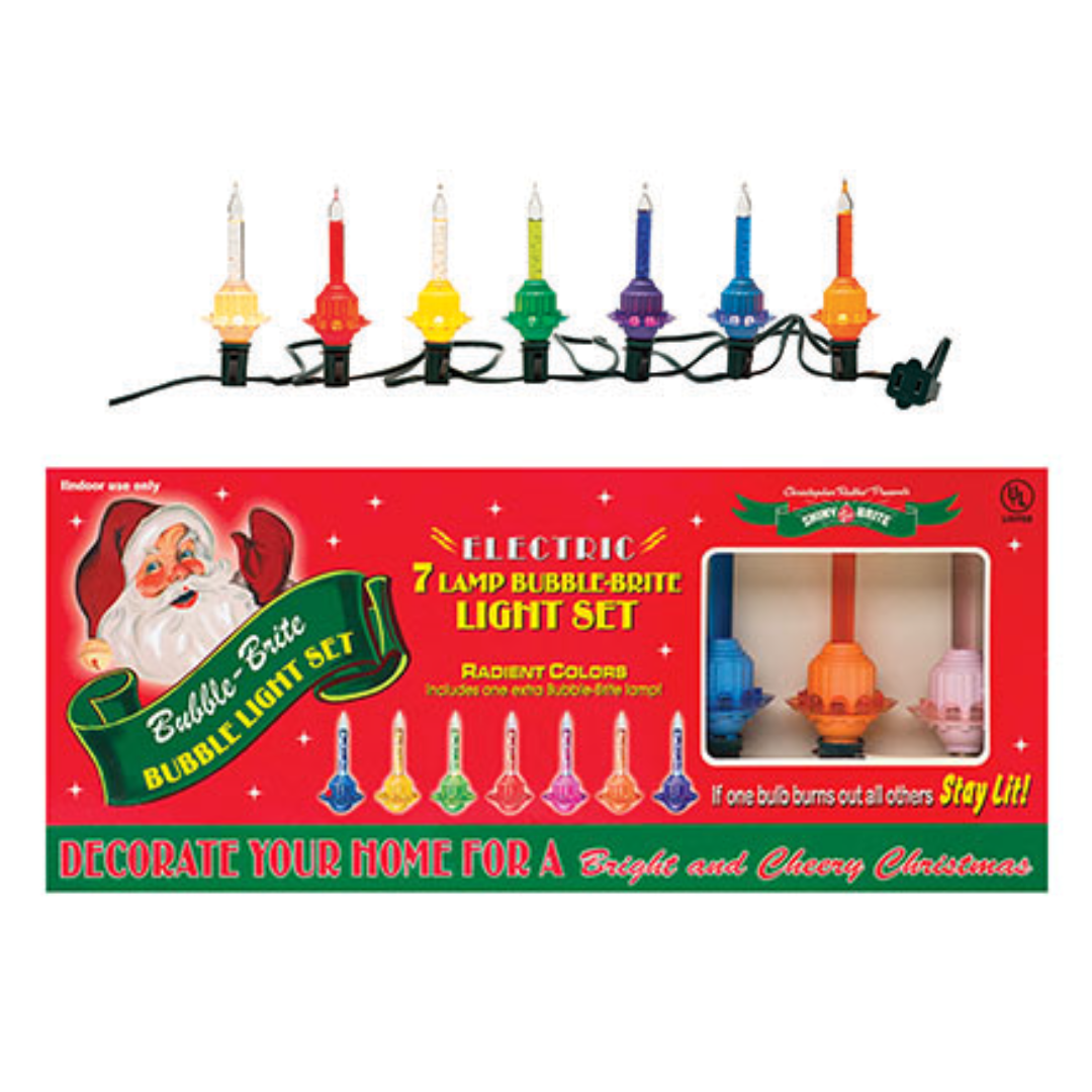 Shiny Brite Christmas Bubble Light Strand 7 LT | Shiny Brite