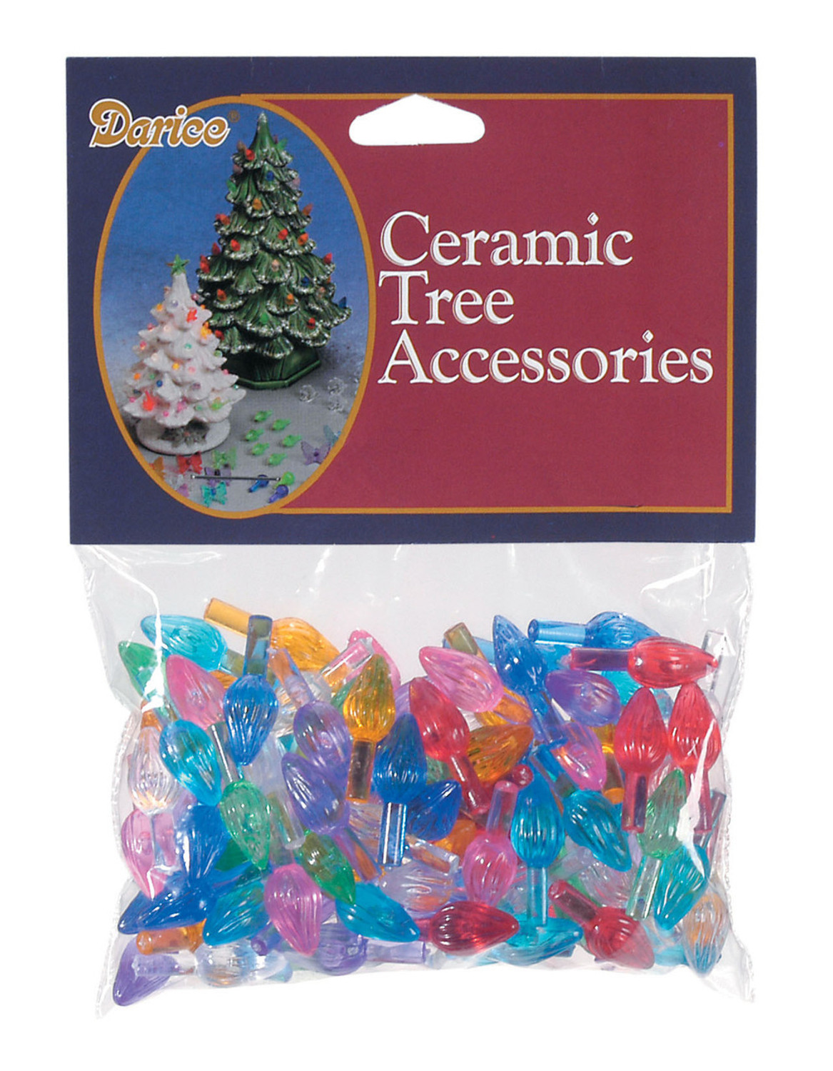 100 Pack .5" Multi Color Ceramic Tree Plastic Replacement Light