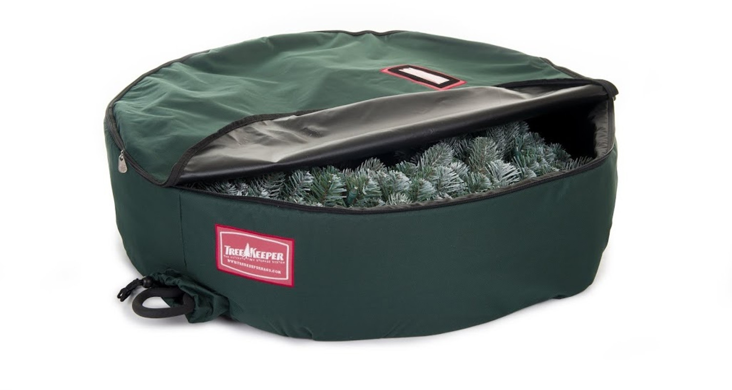 TreeKeeper 30 in. Artificial Padded Christmas Wreath Storage Bag