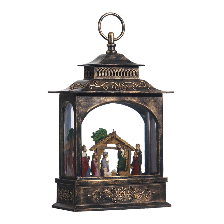 Raz Imports Nativity Scene Water Globe Lantern
