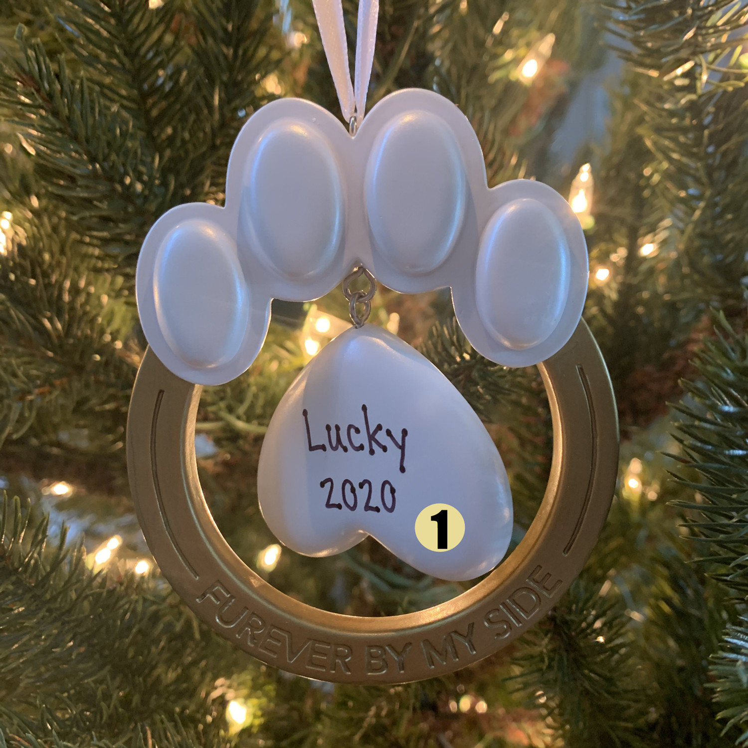 Hallmark 4 Pet Paw Memorial Personalized Christmas Ornament 1HGO2252