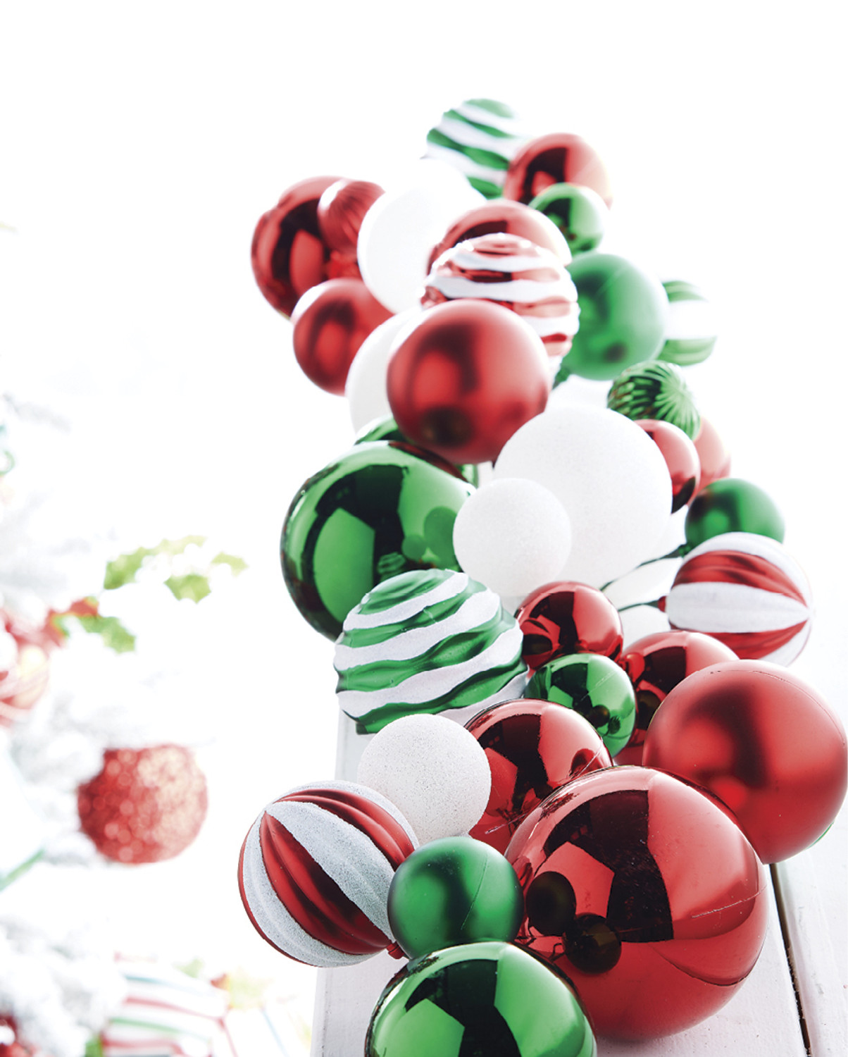 Raz 4' Green, Red, and White Mixed Ball Christmas Garland | Raz