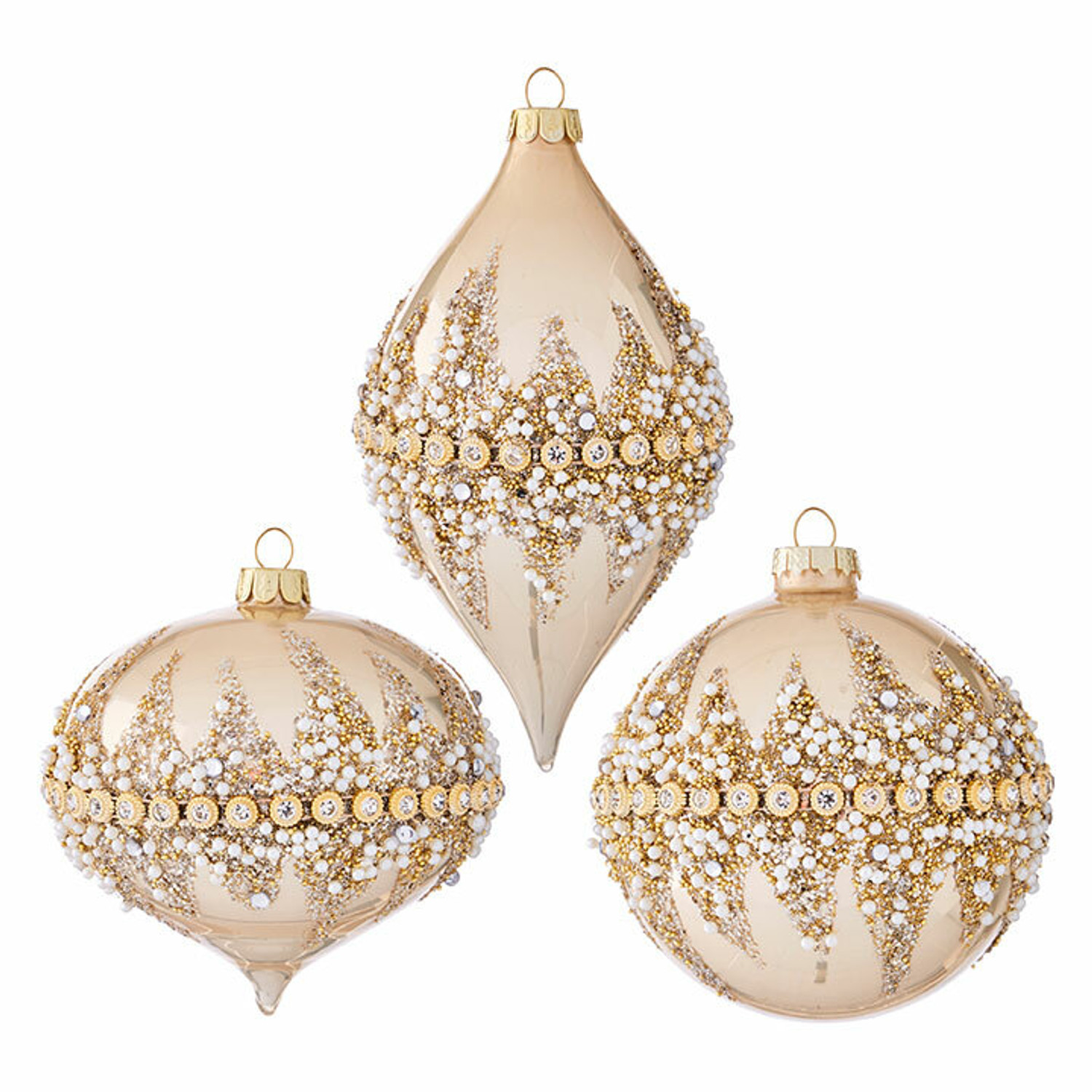 Gold Ornament Caps - Howaco Glass