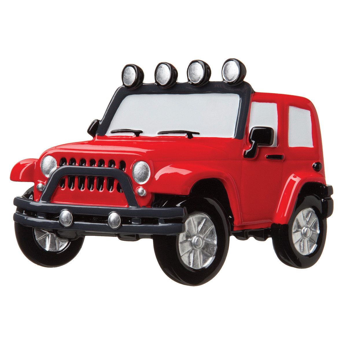 Red Jeep Wrangler Sahara JKU Christmas Ornament – 1:64 Diecast, Auto World